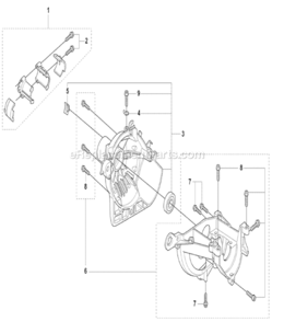 Crankcase_And_Clutchdrum Diagram and Parts List for 323L 2008-03 Husqvarna Trimmer
