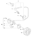 Ignition System And Clutch Diagram and Parts List for 323L  Husqvarna Hedge Trimmer