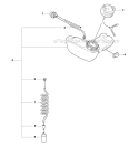 Fuel Tank Diagram and Parts List for 323L  Husqvarna Hedge Trimmer