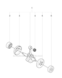 Crankshaft Diagram and Parts List for 323RII 2008-03 Husqvarna Brush Cutter