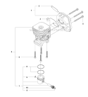 Cylinder Piston  Muffler Diagram and Parts List for 323RII 2012-01 Husqvarna Brush Cutter