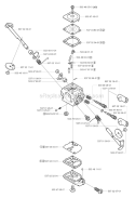 Carburetor Details Diagram and Parts List for 323RJ 2002-01 Husqvarna Brush Cutter