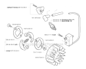 Ignition System  Clutch Diagram and Parts List for 323R 2002-01 Husqvarna Brush Cutter