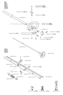 Shaft  Handle Diagram and Parts List for 323R 2002-01 Husqvarna Brush Cutter