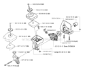 Carburetor  Air Filter Diagram and Parts List for 323R 2006-04 Husqvarna Brush Cutter