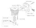 Cylinder Piston  Muffler Diagram and Parts List for 323R 2006-04 Husqvarna Brush Cutter