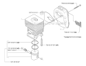 Cylinder Piston  Muffler Diagram and Parts List for 323R 2007-01 Husqvarna Brush Cutter
