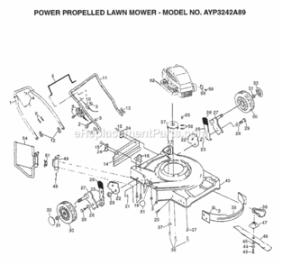 Page E Diagram and Parts List for 3242A89 1998 Husqvarna Lawn Mower