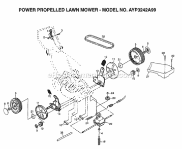 Page C Diagram and Parts List for 3242A99 1999 Husqvarna Lawn Mower