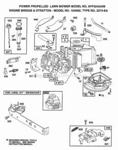 Page D Diagram and Parts List for 3242A99 1999 Husqvarna Lawn Mower