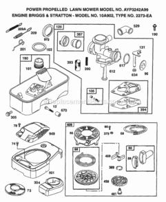 Page F Diagram and Parts List for 3242A99 1999 Husqvarna Lawn Mower