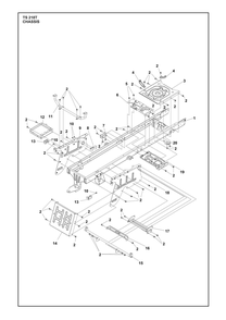 Chassis / Frame Diagram and Parts List for TS218T  Husqvarna Lawn Tractor