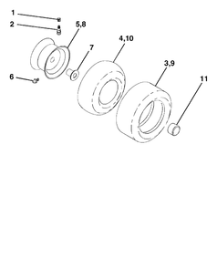 Wheels And Tires Diagram and Parts List for YTH2148-LO21H48C (954572035)(2005-01) Husqvarna Lawn Tractor