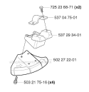 Guards 2 Diagram and Parts List for 324RX 2004-05 Husqvarna Brush Cutter