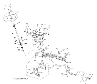 Steering Diagram and Parts List for YTH18542 (96045005901)(2020-10) Husqvarna Lawn Tractor