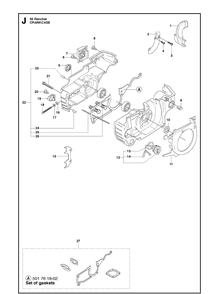 Crankcase Diagram and Parts List for 55 (RANCHER)(20101400001-Current) Husqvarna Chainsaw