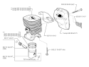Cylinder Piston Diagram and Parts List for 325RX 1999-03 Husqvarna Brush Cutter