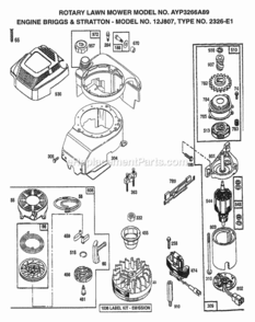 Page E Diagram and Parts List for 3266A89 1998 Husqvarna Lawn Mower
