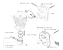 Cylinder Piston Diagram and Parts List for 326RJX 2004-03 Husqvarna Brush Cutter