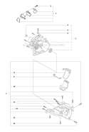 Crankcase Diagram and Parts List for 326RJX 2009-05 Husqvarna Brush Cutter