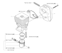 Cylinder Piston  Muffler Diagram and Parts List for 326RX 2006-04 Husqvarna Brush Cutter