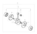 Crankshaft Diagram and Parts List for 326RX 2009-05 Husqvarna Brush Cutter