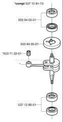 Page E Diagram and Parts List for 326 HS 75 X-Series 2002-01 Husqvarna Hedge Trimmer