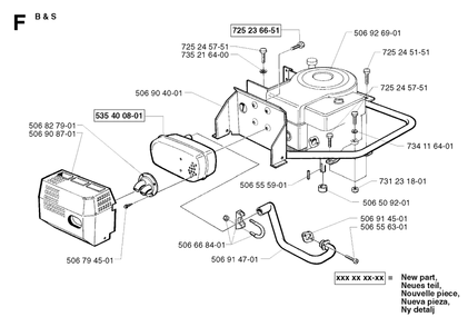 Engine Diagram and Parts List for R11BIO 2002-02 Husqvarna Lawn Tractor
