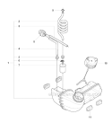Fuel Tank Diagram and Parts List for 327RDX 2008-03 Husqvarna Brush Cutter