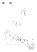 Ignition System  Clutch Diagram and Parts List for 327RDX 2008-03 Husqvarna Brush Cutter
