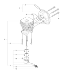 Cylinder Piston  Muffler Diagram and Parts List for 327RDX 2008-03 Husqvarna Brush Cutter