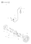 Ignition System  Clutch Diagram and Parts List for 327RJX 2008-03 Husqvarna Brush Cutter