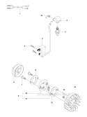 Ignition System  Clutch Diagram and Parts List for 327RJX 2012-01 Husqvarna Brush Cutter