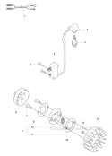 Ignition System  Clutch Diagram and Parts List for 327RX 2008-03 Husqvarna Brush Cutter