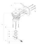 Cylinder Piston  Muffler Diagram and Parts List for 327RX 2008-03 Husqvarna Brush Cutter