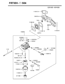Carburetor Diagram and Parts List for FR730V-ES04 2018-11 Husqvarna Engine