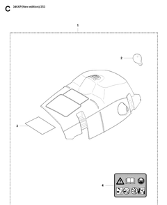 Cover Diagram and Parts List for 353 20071300001-20090400000 Husqvarna Chainsaw