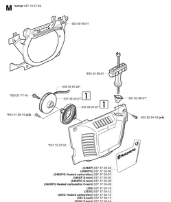 Starter Diagram and Parts List for 346XP 20041000001-20070799999 Husqvarna Chainsaw