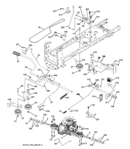 Drive Diagram and Parts List for YTH20K46 (240463)(2011- 07) Husqvarna Lawn Tractor