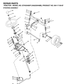 Steering Diagram and Parts List for GTH2548XP (HAU25H48B)(2004-01) Husqvarna Lawn Tractor