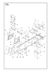 Chassis Diagram and Parts List for TS100I  Husqvarna Lawn Tractor