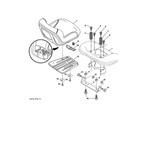Seat Diagram and Parts List for 917223810  Husqvarna Lawn Tractor