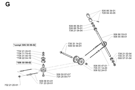 Steering Diagram and Parts List for PF21 2001-02 Husqvarna Lawn Tractor
