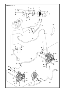 Hydraulic Pump - Motor 2 Diagram and Parts List for P524  Husqvarna Lawn Mower