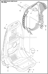Fuel Tank Diagram and Parts List for 580BTSMARKIII  Husqvarna Leaf Blower / Vacuum