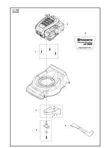 Engine Diagram and Parts List for LC140P (970488101)(970488102) Husqvarna Lawn Mower