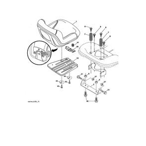 Seat Diagram and Parts List for 917223905  Husqvarna Lawn Tractor