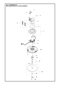 Blade Motor And Cutting Equipment Diagram and Parts List for 320 2015-01 Husqvarna Lawn Mower