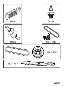 Frequently Used Parts Diagram and Parts List for R15-V2AWD (965080101)(2006-01) Husqvarna Lawn Tractor