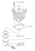 Cylinder Piston Diagram and Parts List for 333R 2007-01 Husqvarna Brush Cutter